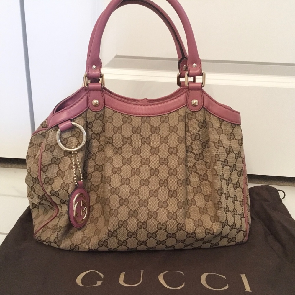 GUCCI Pink Medium Sukey Tote